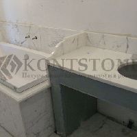 Столешница для ванной из мрамора Statuario